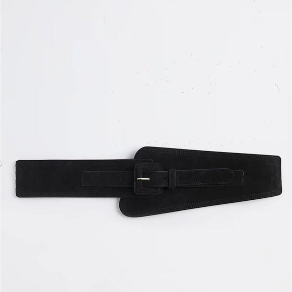 GOTH VICTORIAN PIN UP TORRID STRETCH WAIST BELT - FAUX SUEDE BLACK 2 2XL XXL
